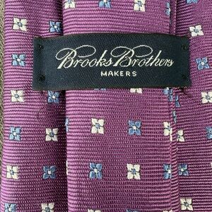 Brooks Brothers Purple Tie with Blue and White Pattern